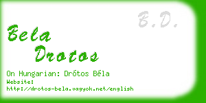 bela drotos business card