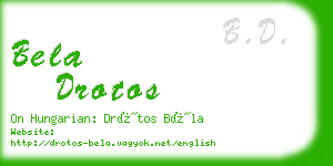 bela drotos business card